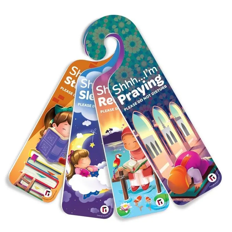 Quiet Please! Pack of 4 Do Not Disturb Signs for Boys & Girls