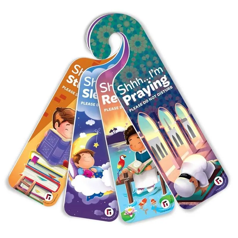 Quiet Please! Pack of 4 Do Not Disturb Signs for Boys & Girls