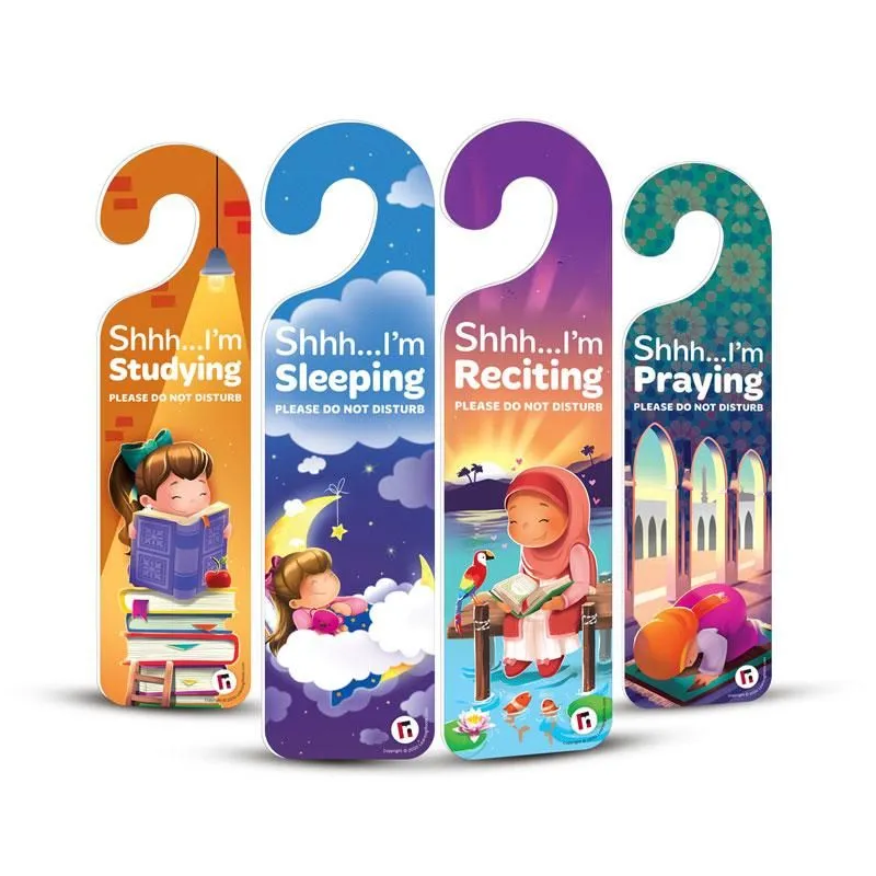 Quiet Please! Pack of 4 Do Not Disturb Signs for Boys & Girls