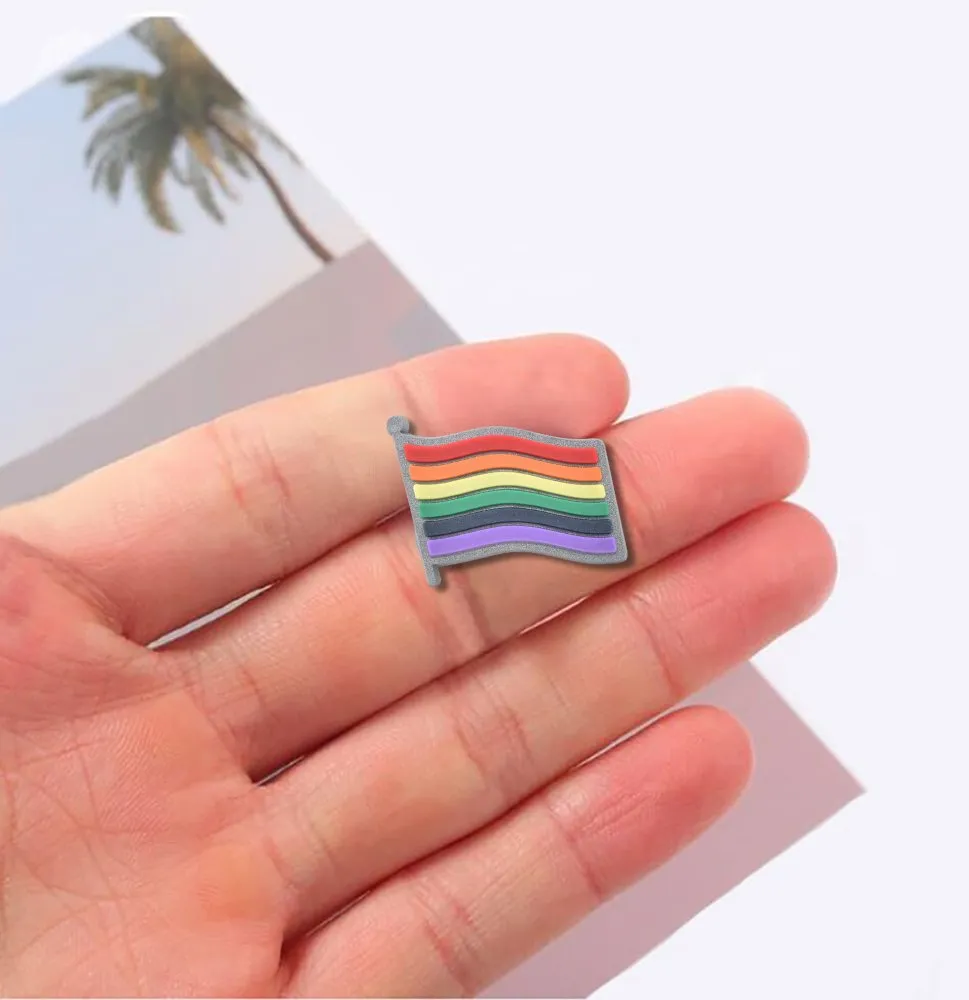 Rainbow Flag Shaped Silicone Gay Pride Pins