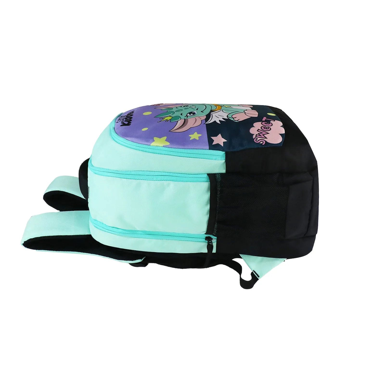 Smily Kiddos 29 Ltrs Junior School Bag  - Cute Dragon- Sea Green LxWxH :45 X 33 X 20 CM