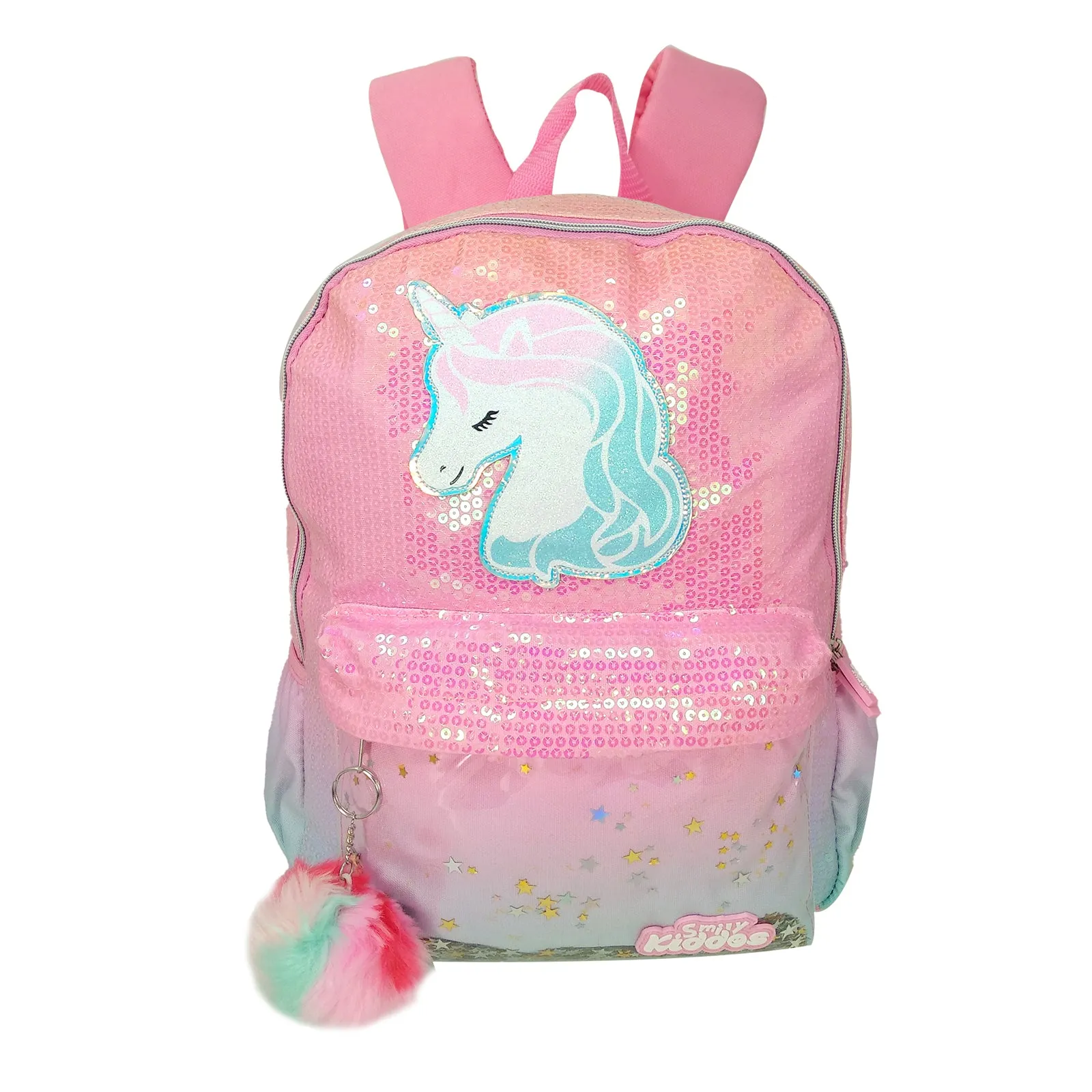 Smily Kiddos Unicorn Charm Backpack For Girls - Pink