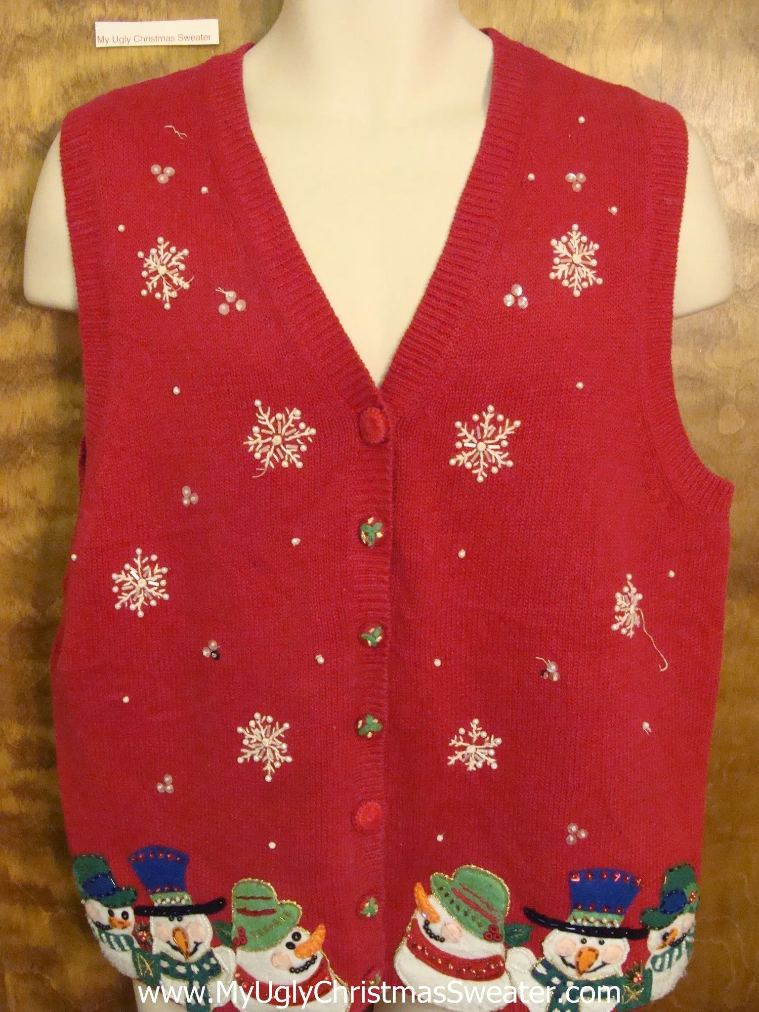 Snowman 6pack Ugliest Christmas Sweater Vest