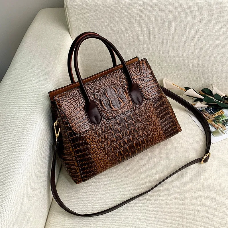 Soft Real Crocodile Leather Handbag For Women