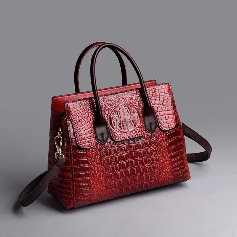 Soft Real Crocodile Leather Handbag For Women