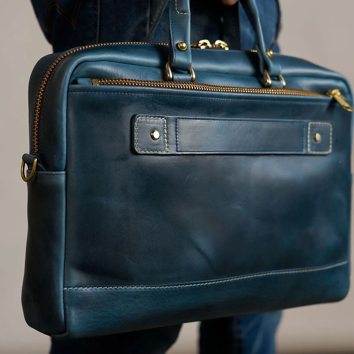 The Porter Briefcase No.210 | Horween® Indigo