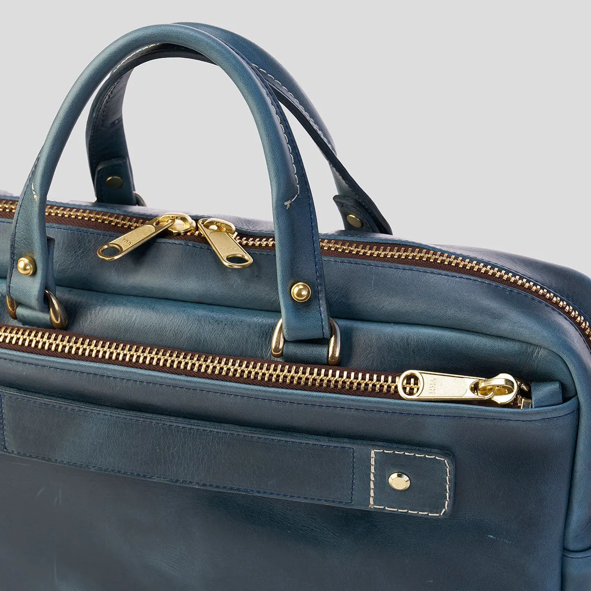 The Porter Briefcase No.210 | Horween® Indigo