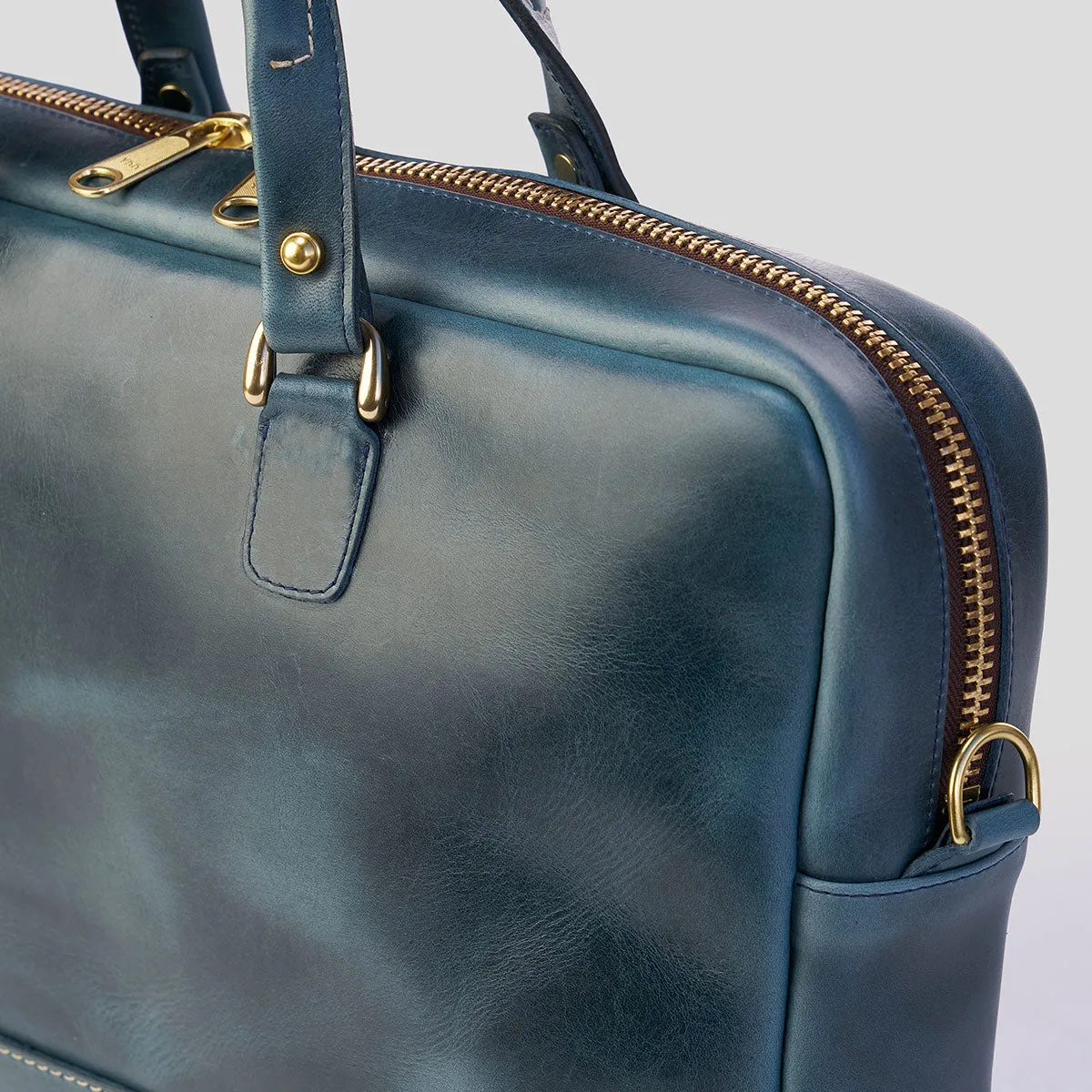 The Porter Briefcase No.210 | Horween® Indigo