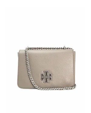 Tory Burch French Grey / Silver Britten Adjustable Shoulder Bag