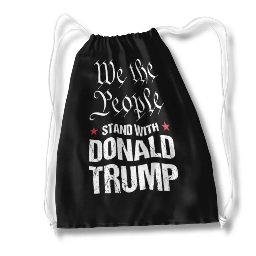 We the People Stand with Donald Trump Drawstring Bag (3 Colors)