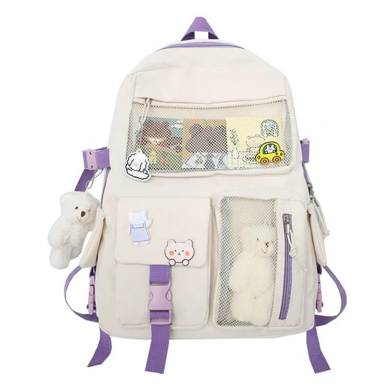 Wenkouban 2022 Buckle Badge Women's Backpack