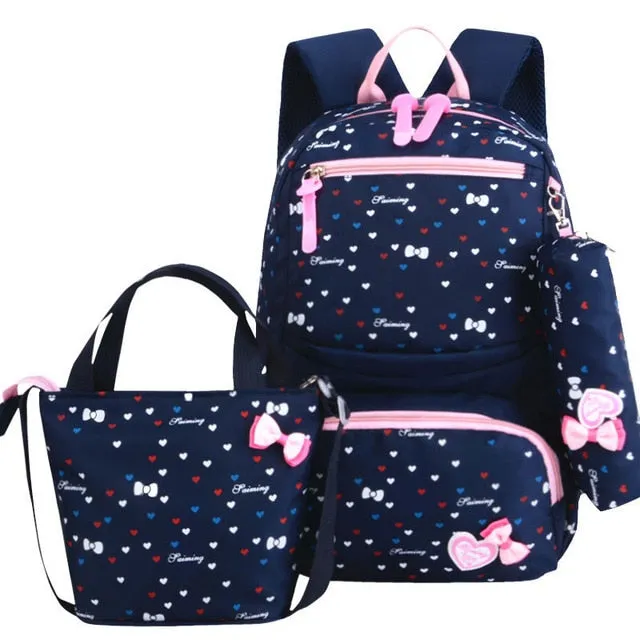 Wenkouban 3pcs/set Printing School Bags Backpacks Schoolbag Fashion Kids Lovely Backpack For Children Girls School bag Student Mochila sac