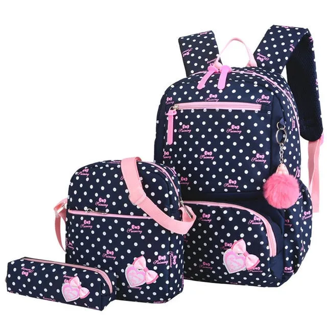 Wenkouban 3pcs/set Printing School Bags Backpacks Schoolbag Fashion Kids Lovely Backpack For Children Girls School bag Student Mochila sac