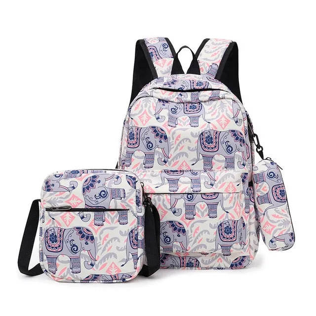 Wenkouban 3pcs/set Printing School Bags Backpacks Schoolbag Fashion Kids Lovely Backpack For Children Girls School bag Student Mochila sac