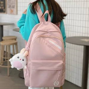 Wenkouban Fashion Girl Pink Kawaii Waterproof College Backpack Trendy Ladies Travel Bag Cool Women School Bag Laptop Female Cute Backpacks