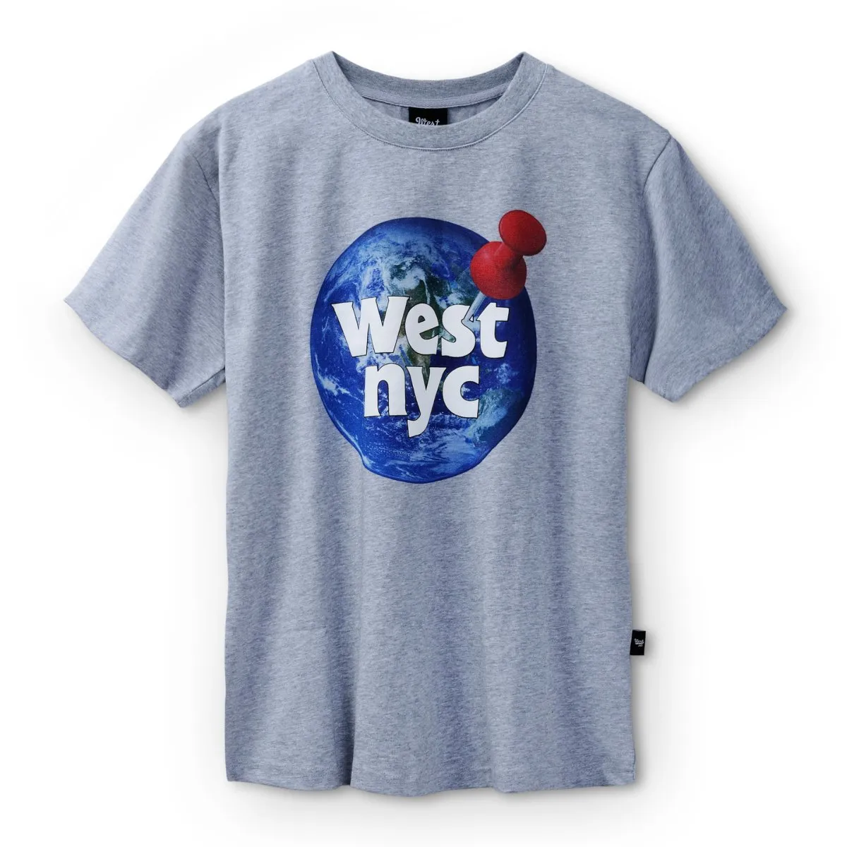 West NYC World Pin Tee Shirt Grey