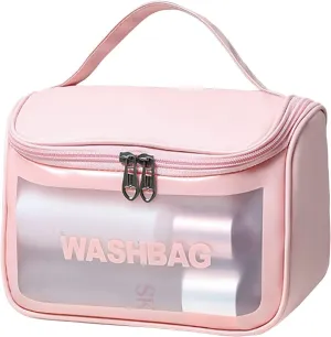 Xelvix Cosmetic Organizer Bag Makeup Pouch for Women Travel Toiletry Bag for Cosmetics Brushes Accessories Waterproof Zippered Cosmetic Bag Portable Carry Pouch (Pink)